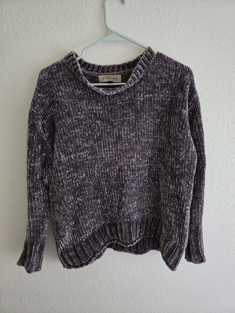 Philosophy Plush Chenille Scoopneck Sweater in Heathered Purple